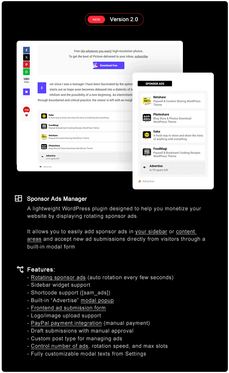 Piclove - Blog & Photos Download WordPress Theme