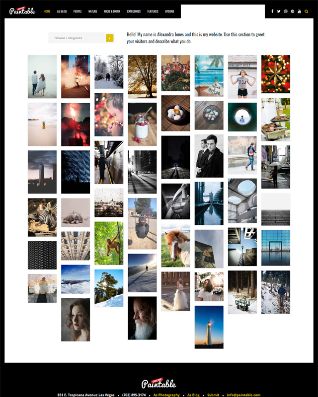 Simple Photography and Blog / Photos Download WordPress Theme